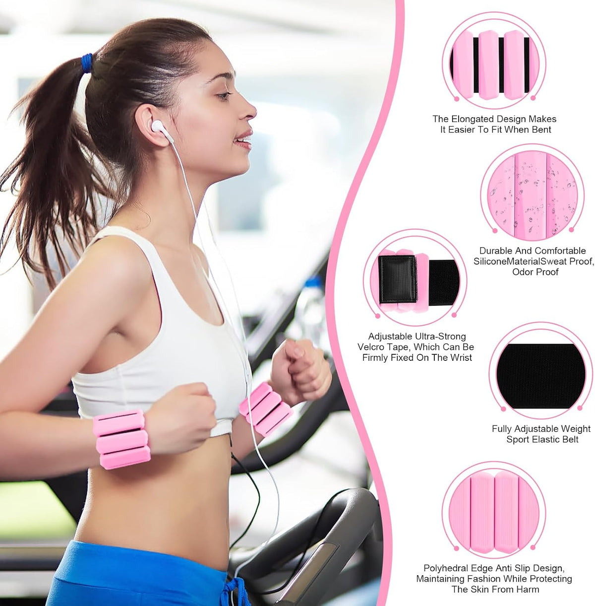 Pulseras De Peso Ajustables Para Mujer · Set De 2 (1 Lb C/U)
